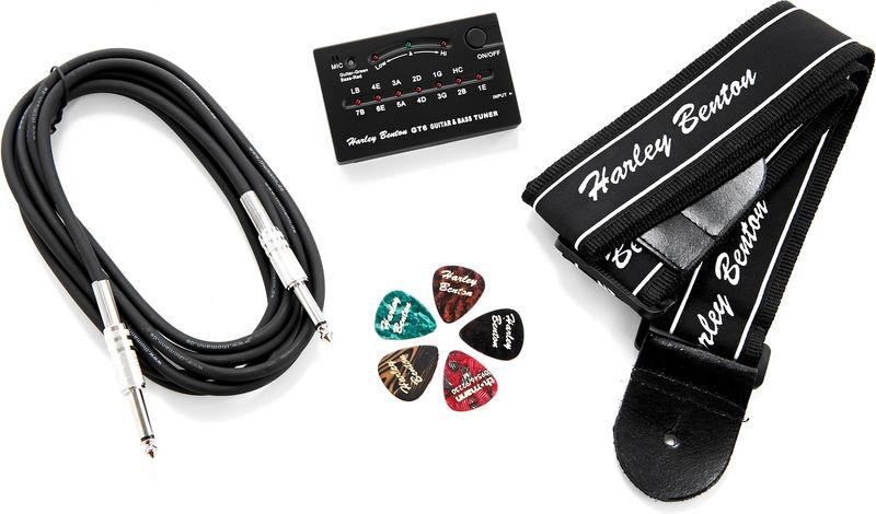 harley benton electric guitars harley benton r-10 bk rock series bundle 3