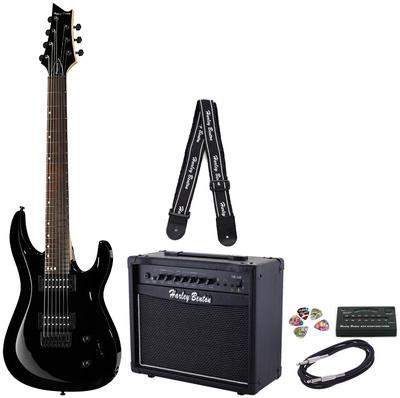 harley benton electric guitars harley benton r-457 bk bundle 1