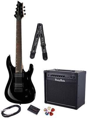 harley benton electric guitars harley benton r-457 bk bundle 2