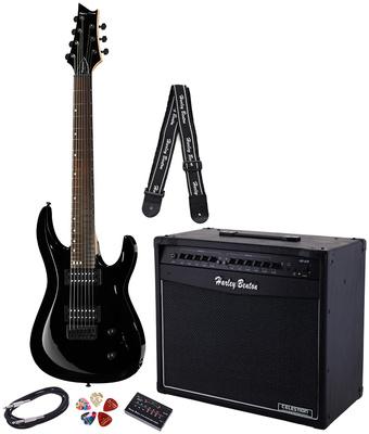 harley benton electric guitars harley benton r-457 bk bundle 3
