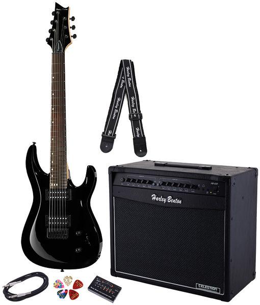 harley benton electric guitars harley benton r-457 bk bundle 3
