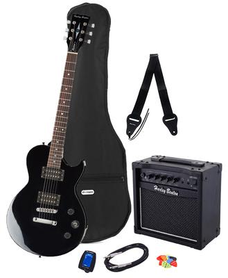 harley benton electric guitars harley benton sc-200 bk student serie bundle