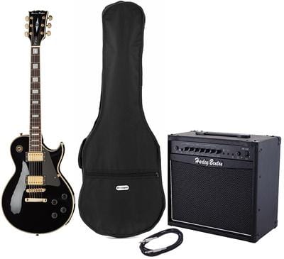 harley benton electric guitars harley benton sc-500 bk vintage serie bundle