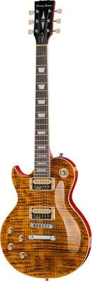harley benton electric guitars harley benton sc-550lh paradise amber flame