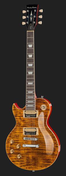 harley benton electric guitars harley benton sc-550lh paradise amber flame