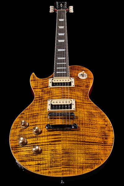 harley benton electric guitars harley benton sc-550lh paradise amber flame