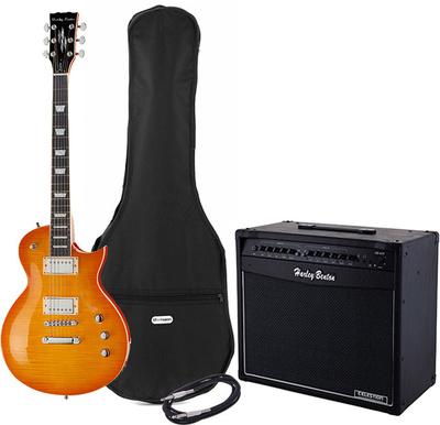 harley benton electric guitars harley benton sc-custom honey flame bundle