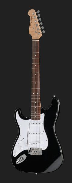 harley benton electric guitars harley benton st-20lh bk standard series