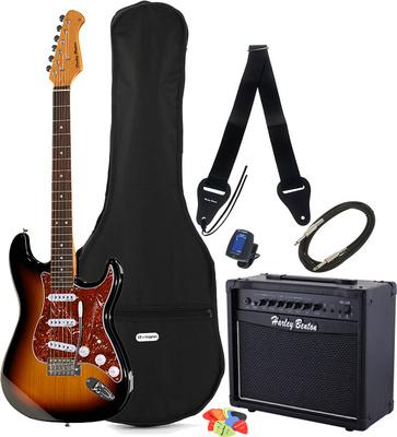 harley benton electric guitars harley benton st-62sb vintage bundle 1