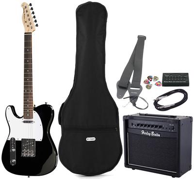 harley benton electric guitars harley benton te-20 bk lh standard set 2