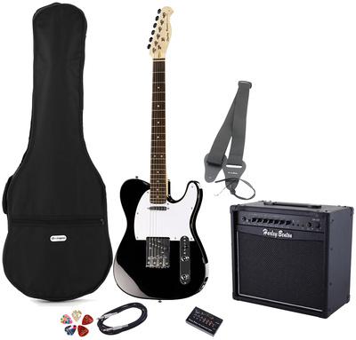 harley benton electric guitars harley benton te-20 bk standard series set 3