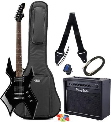 harley benton electric guitars harley benton wl-20bk rock series bundle 4