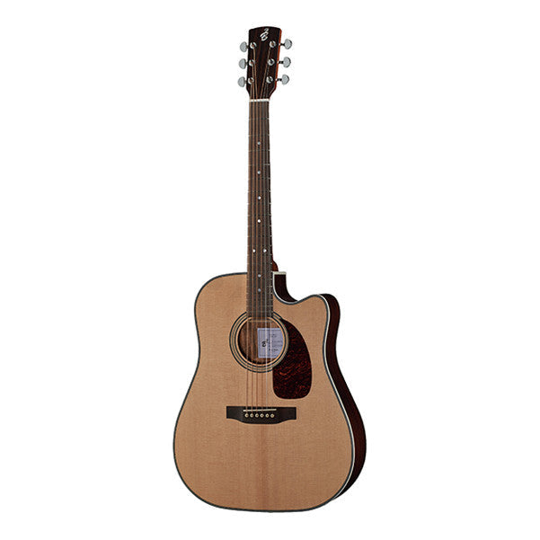 harley benton electro acoustic guitars harley benton cld-28sce dreadnought cutaway electro acoustic guitar - natural satin