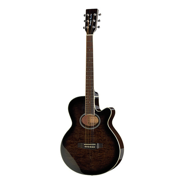 harley benton electro acoustic guitars harley benton hbx5t cutaway electro acoustic guitar - transparent black