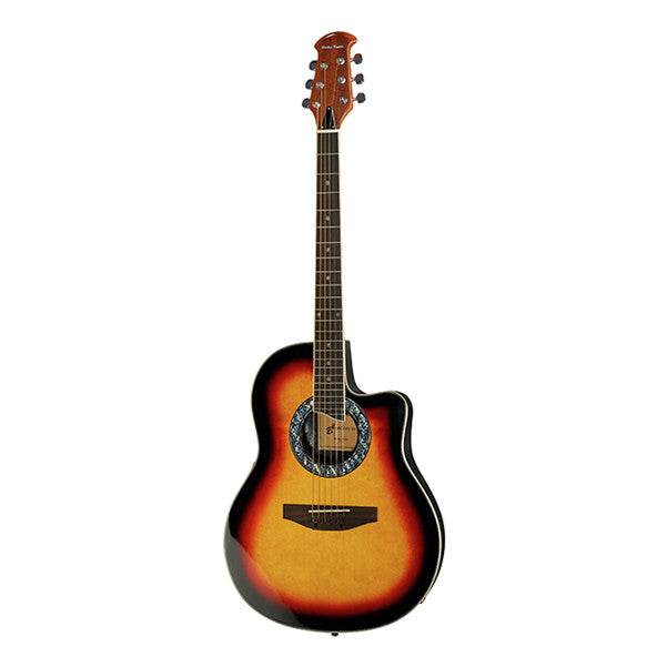harley benton electro acoustic guitars sunburst high gloss harley benton hbo-600 cutaway electro acoustic guitar #color_sunburst-high-gloss