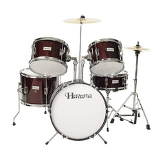 Havana Acoustic Drum Kits Havana 104-5WR 5-Piece Junior Acoustic Drum Set With Hardware- Wine Red