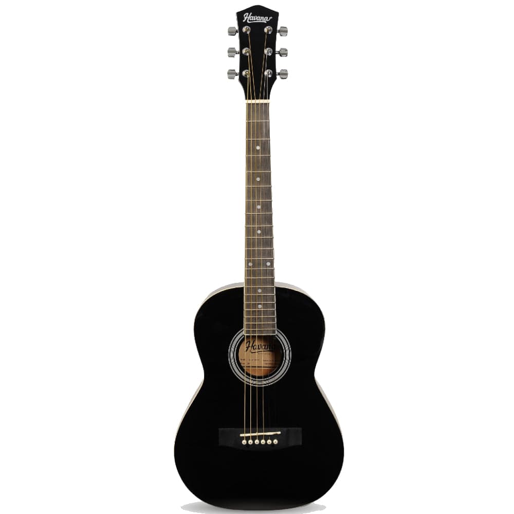 havana acoustic guitars black havana aag 34" premium baby acoustic guitar