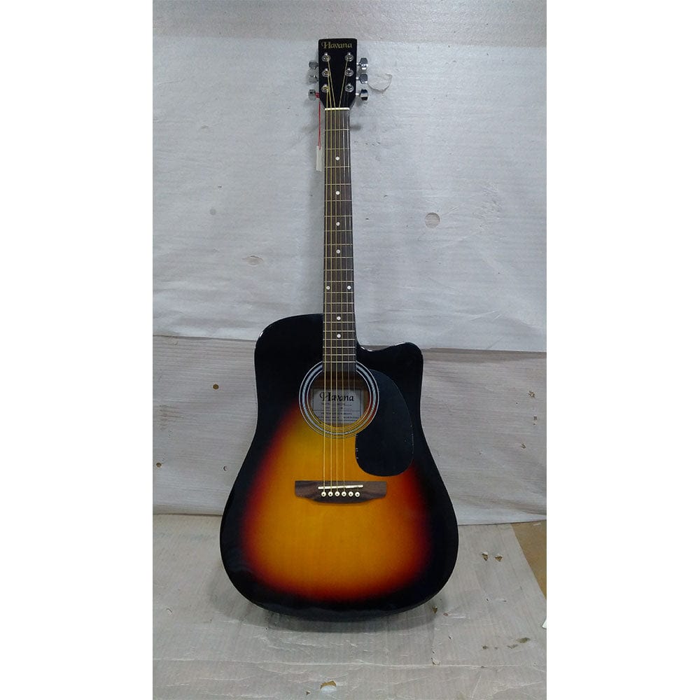 havana acoustic guitars havana 41inch cutaway acoustic guitar - open box b stock