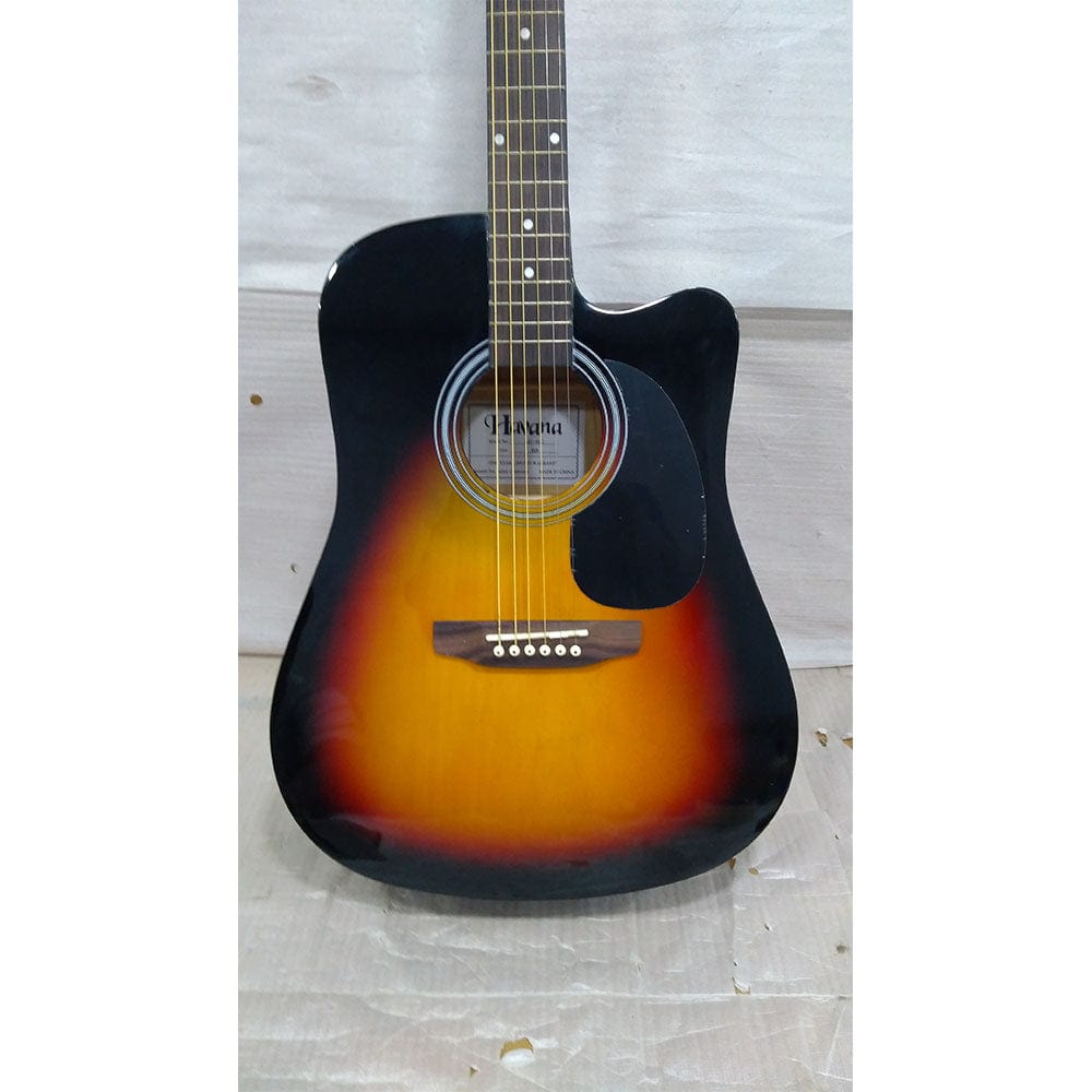 havana acoustic guitars havana 41inch cutaway acoustic guitar - open box b stock