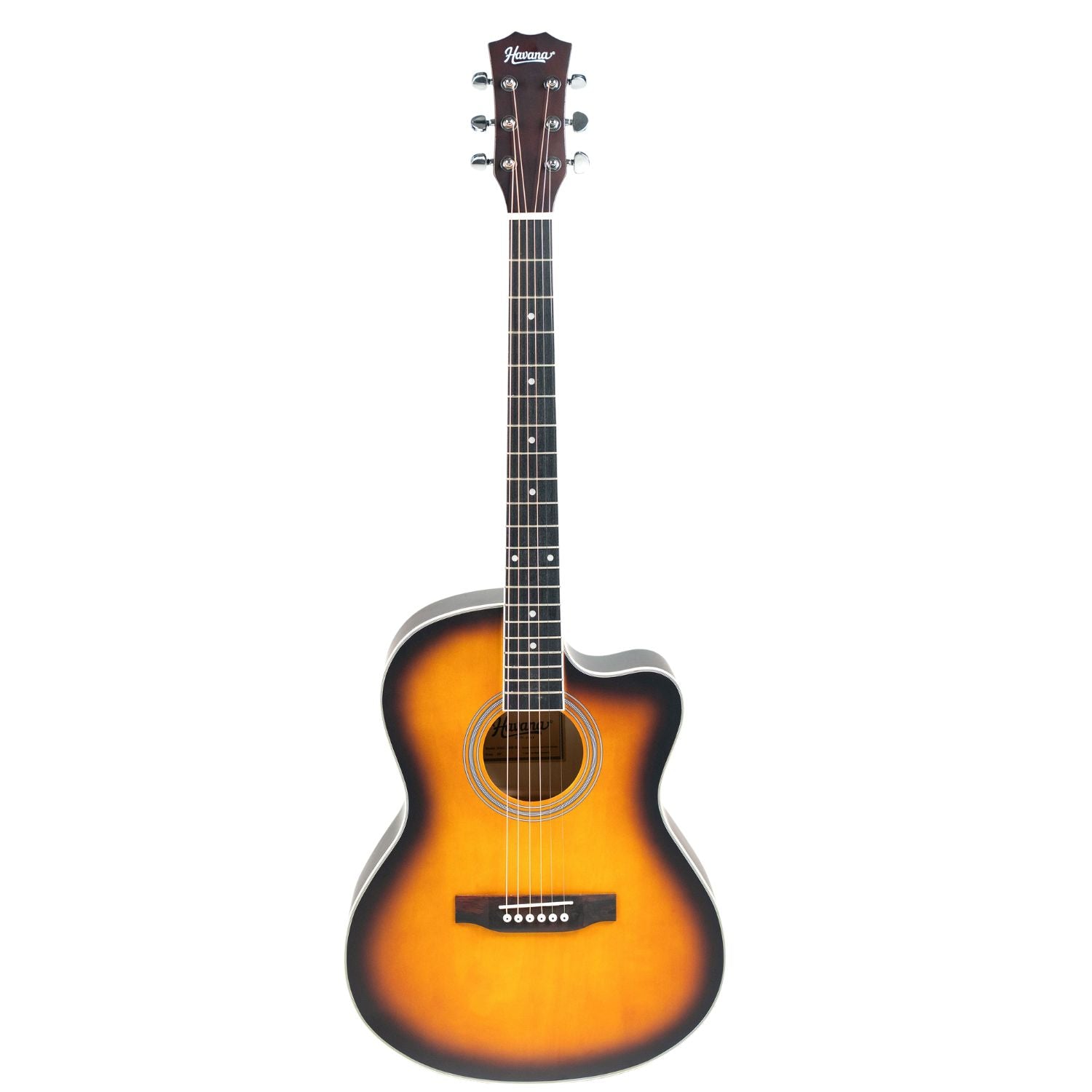 Havana Acoustic Guitars Matte Sunburst Havana 39" Cutaway 6 String Acoustic Guitar