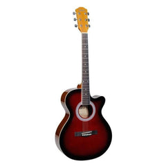 Havana Acoustic Guitars Red Burst Havana AAG-39 Inch Cutaway Acoustic Guitar
