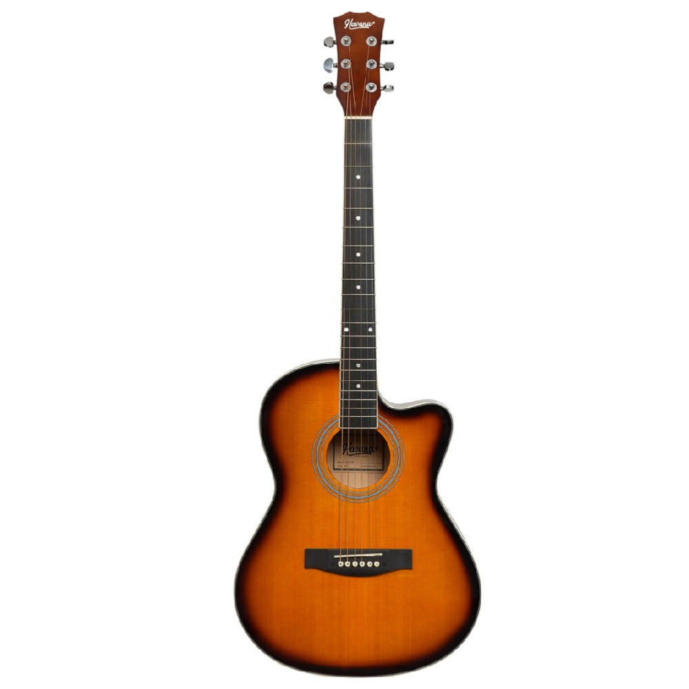 Havana Acoustic Guitars Sunburst Havana HAC 39' Cutaway 6 String Acoustic Guitar #color_sunburst