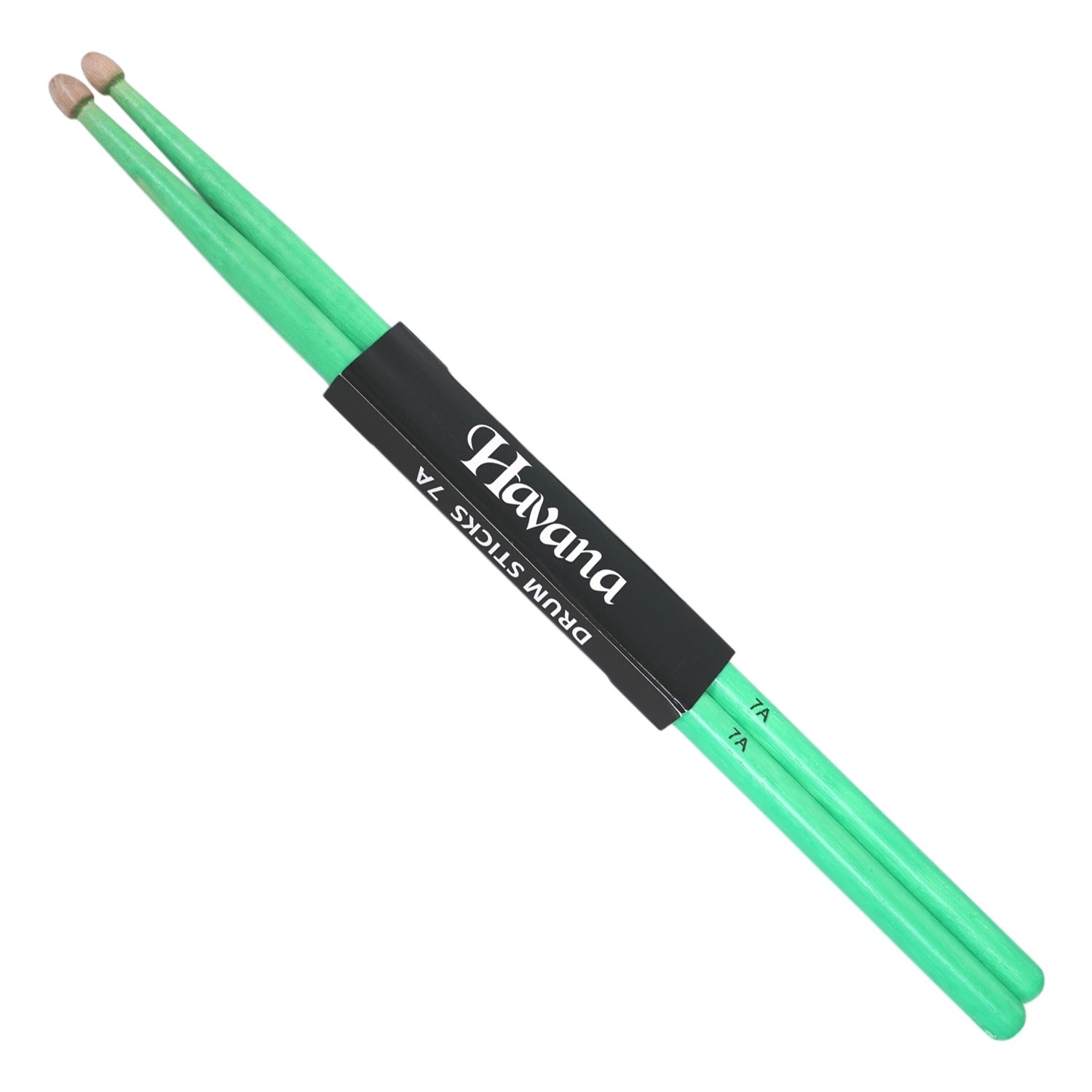Havana Drumsticks Green Havana AH7 American Hickory Drumstick - Pink - 7A #color_green
