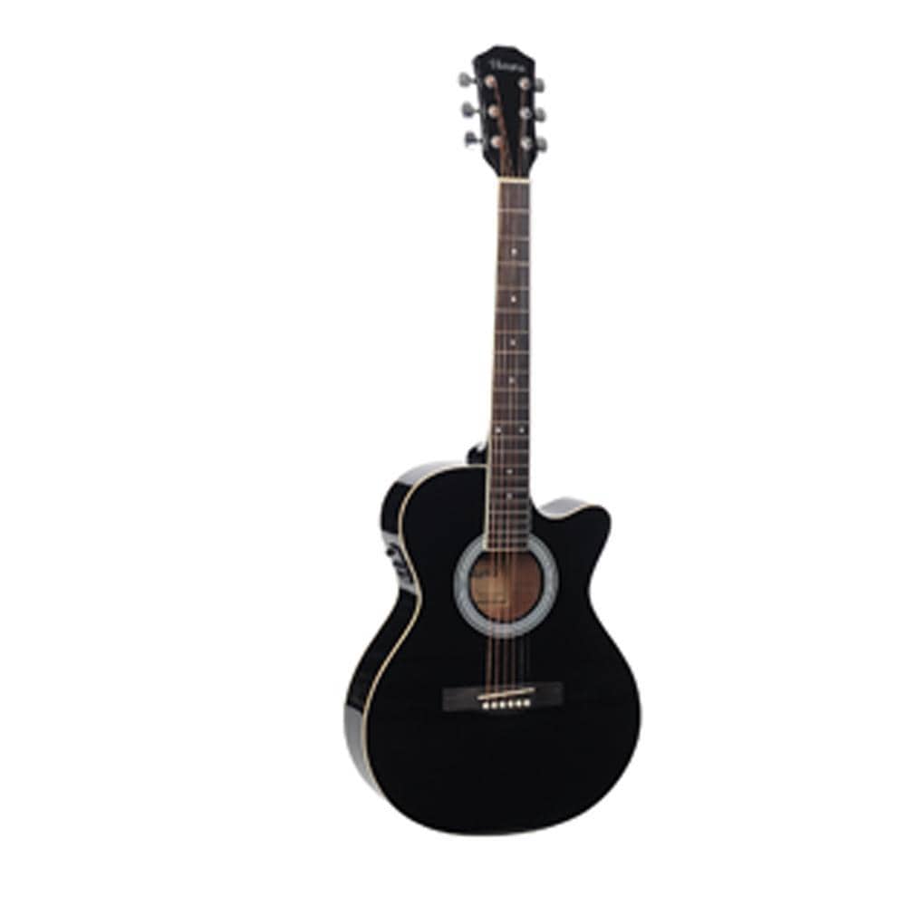 havana electro acoustic guitars black havana 39inch cutaway electro acoustic guitar with 5 band eq & gt-3 tuner
