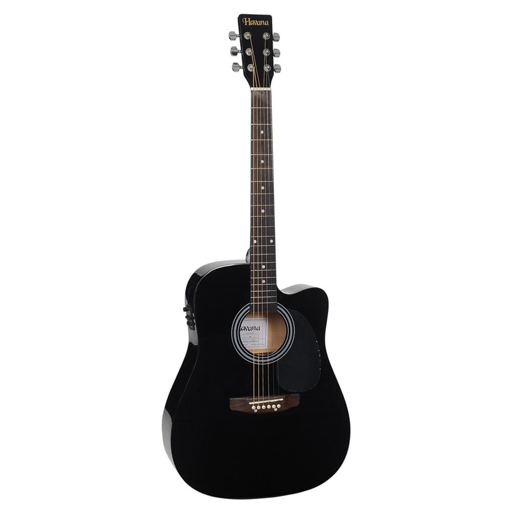 havana electro acoustic guitars black havana 41-inch cutaway electro acoustic guitar with 5 band eq & gt-3 tuner