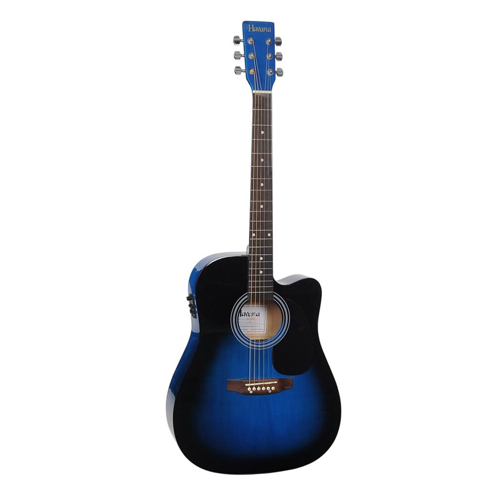 havana electro acoustic guitars havana 41-inch cutaway electro acoustic guitar with 5 band eq & gt-3 tuner - open box
