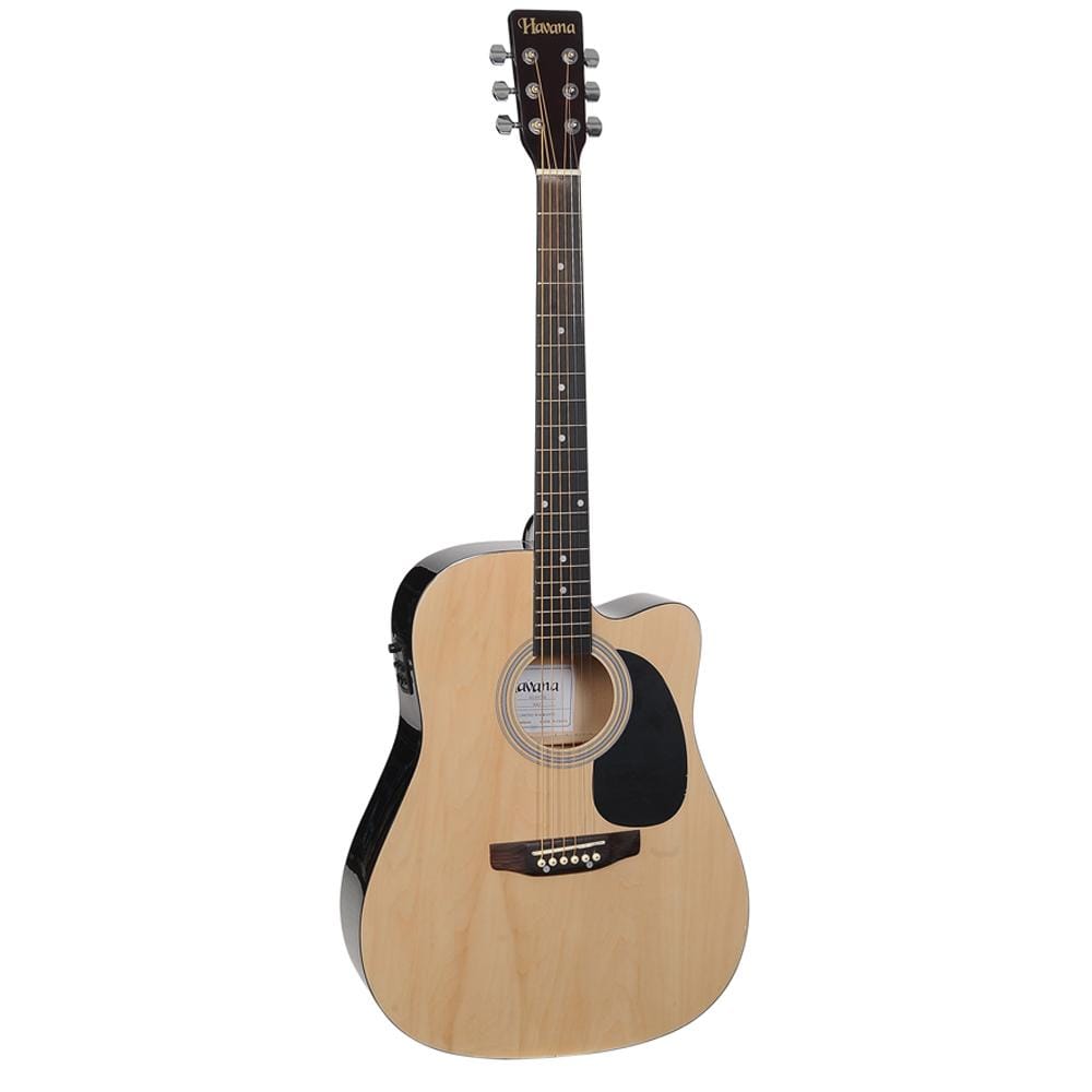 havana electro acoustic guitars natural havana 41-inch cutaway electro acoustic guitar with 5 band eq & gt-3 tuner