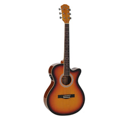 Havana Electro Acoustic Guitars Sunburst Havana 39inch Cutaway Electro Acoustic Guitar with 5 Band EQ & GT-3 Tuner