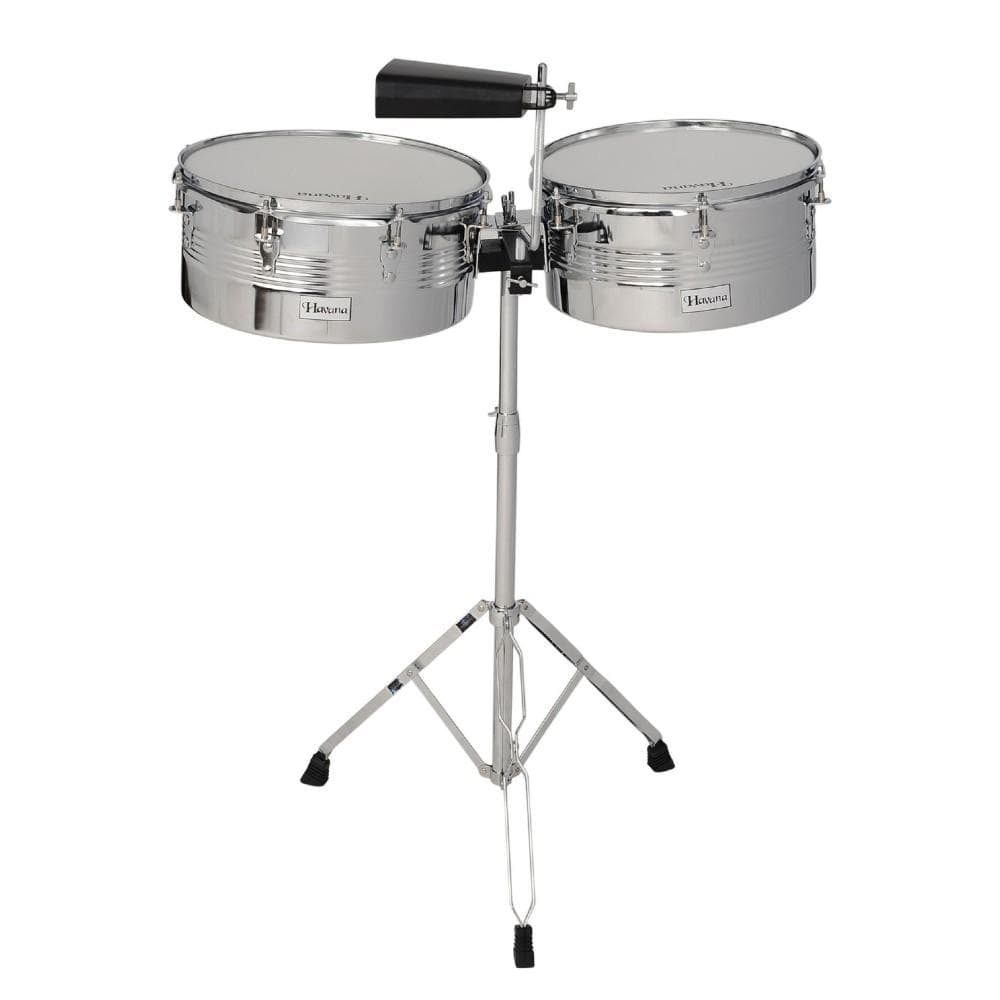 havana timbales havana tb-1314 timbale with stand and cowbell