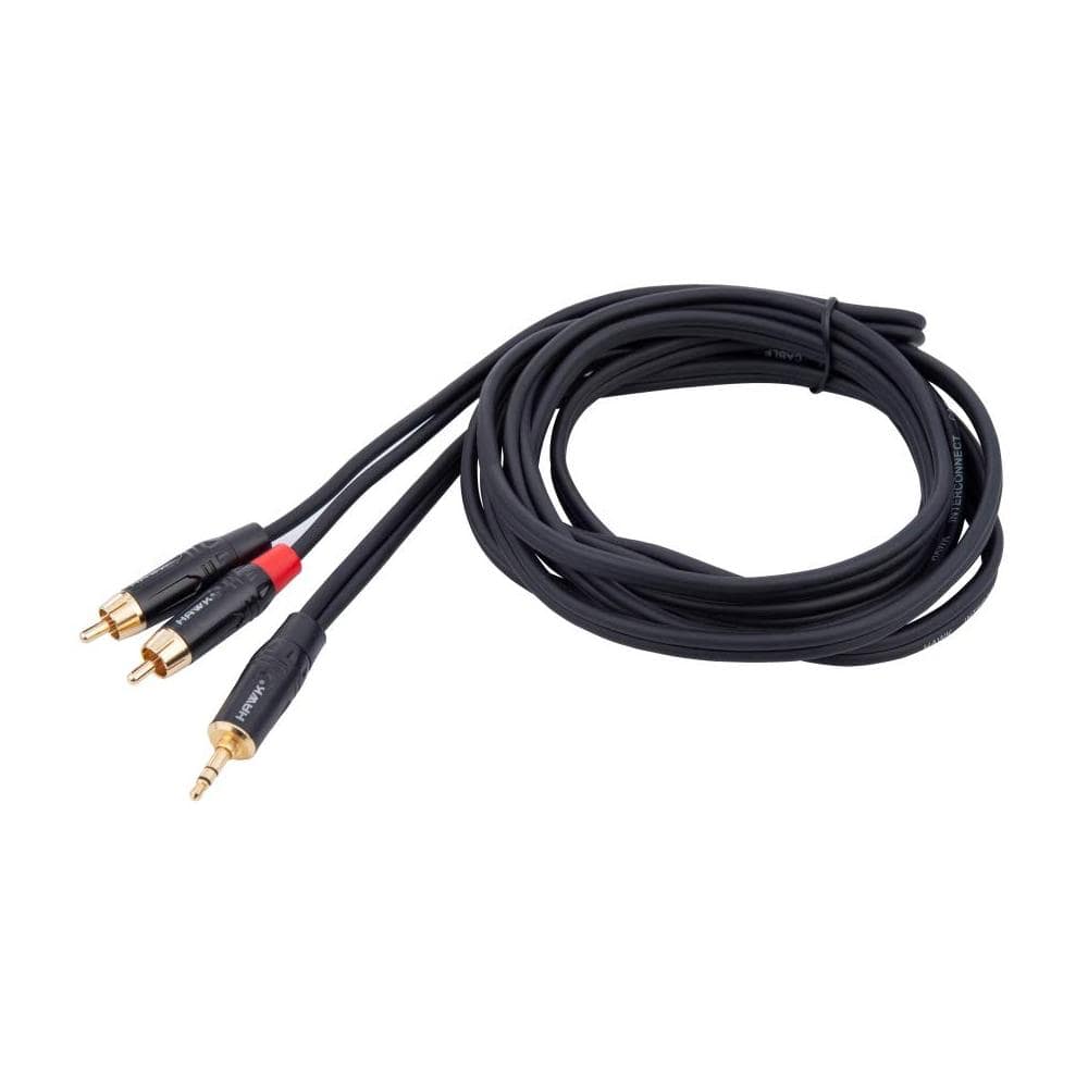 hawk cables and connectors 3 meters hawk proaudio tmrlu03 utility series 3.5mm trs male to dual rac male y cable
