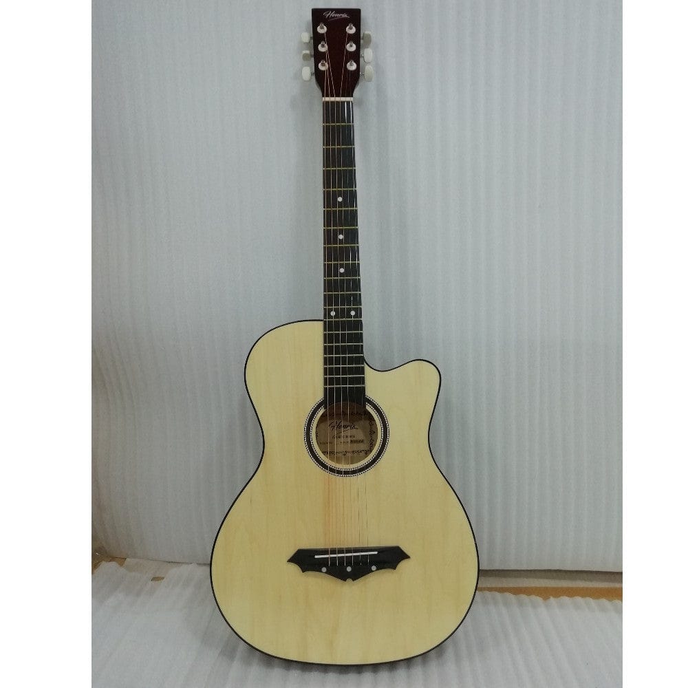 henrix acoustic guitars 202101793444 henrix 38c cutaway acoustic guitar - natural - open box b stock
