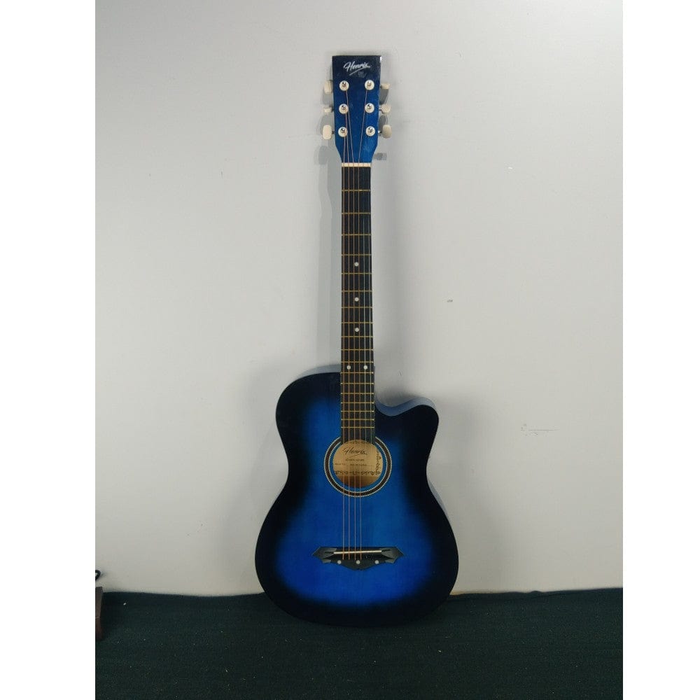 henrix acoustic guitars 202301899047 henrix 38c 38 inch cutaway acoustic guitar with dual action truss rod, gigbag, picks, string set, strap, cloth & ebook - open box b stock