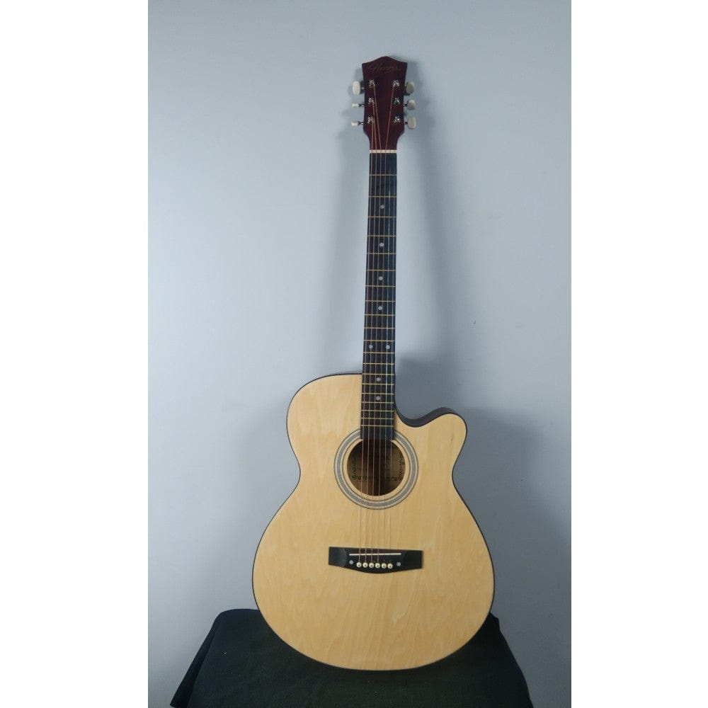 henrix acoustic guitars 202301902067 henrix 40c 40-inch cutaway acoustic guitar with dual action truss rod, gigbag, picks, string set, strap, cloth & ebook - open box b stock #barcode_
