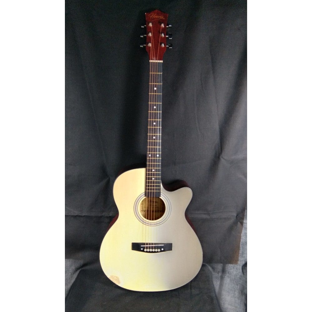 henrix acoustic guitars 202301902138 henrix 40c 40-inch cutaway acoustic guitar with dual action truss rod, gigbag, picks, string set, strap, cloth & ebook - open box b stock #barcode_