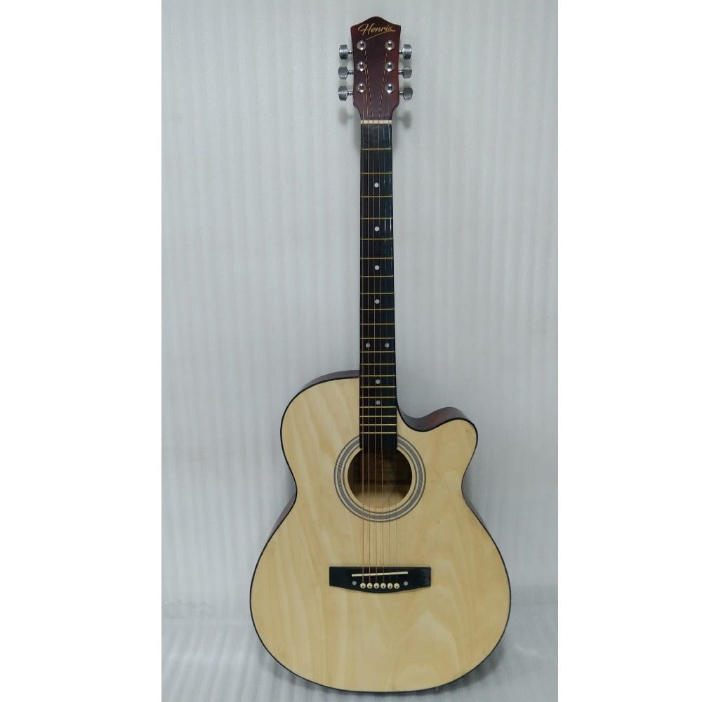 henrix acoustic guitars 202301902188 henrix 40c 40-inch cutaway acoustic guitar with dual action truss rod, gigbag, picks, string set, strap, cloth & ebook - open box b stock #barcode_