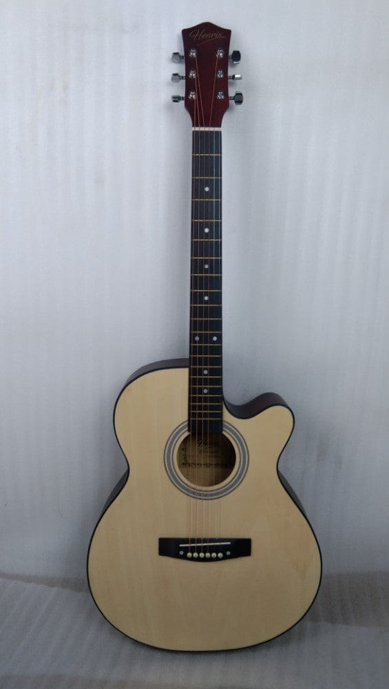 henrix acoustic guitars 202301902224 henrix 40c 40-inch cutaway acoustic guitar with dual action truss rod, gigbag, picks, string set, strap, cloth & ebook - open box b stock #barcode_