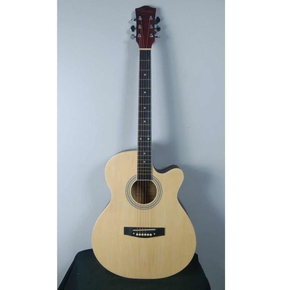 henrix acoustic guitars 202301902225 henrix 40c 40-inch cutaway acoustic guitar with dual action truss rod, gigbag, picks, string set, strap, cloth & ebook - open box b stock #barcode_