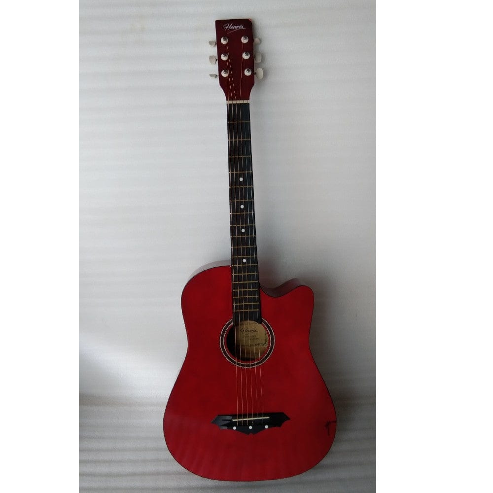 henrix acoustic guitars 202301906990 henrix 38c cutaway acoustic guitar with dual action truss rod, gigbag, picks, string set, strap, cloth & ebook - open box b stock