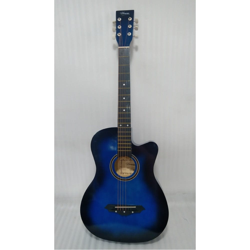 henrix acoustic guitars 202301914296 henrix 38c 38 inch cutaway acoustic guitar with dual action truss rod, gigbag, picks, string set, strap, cloth & ebook - open box b stock