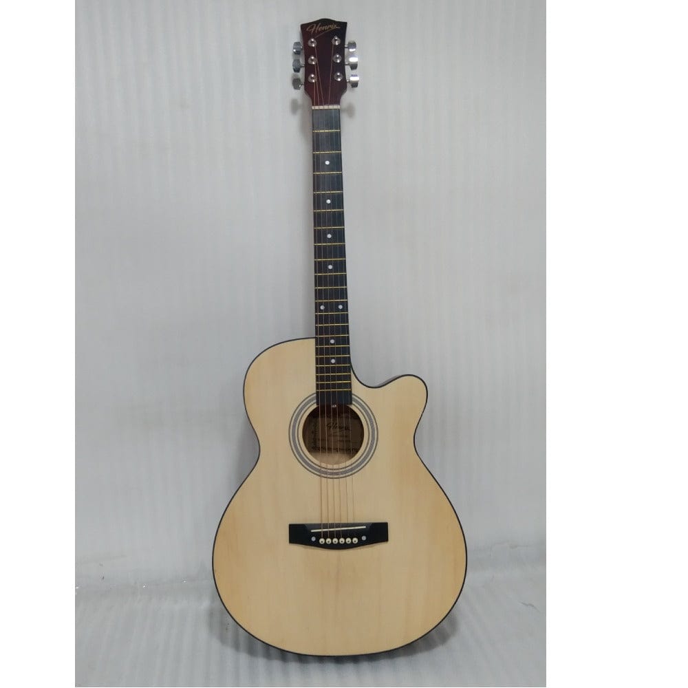 henrix acoustic guitars 202401010115 henrix 40c 40-inch cutaway acoustic guitar with dual action truss rod, gigbag, picks, string set, strap, cloth & ebook - open box b stock #barcode_