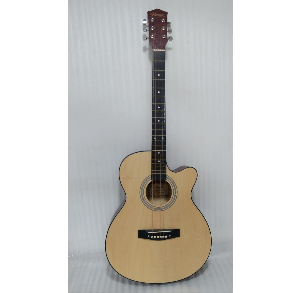 henrix acoustic guitars 202401010117 henrix 40c 40-inch cutaway acoustic guitar with dual action truss rod, gigbag, picks, string set, strap, cloth & ebook - open box b stock #barcode_