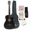 Henrix Acoustic Guitars Acoustic / Matte Black / Right Handed Henrix PRO 38C 38 Inch 6 String Cutaway Acoustic Guitar