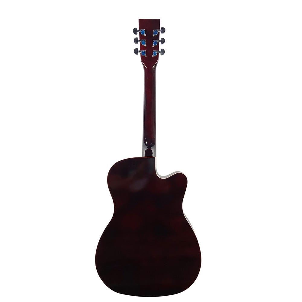 henrix acoustic guitars henrix 38c 38 inch cutaway acoustic guitar with dual action truss rod, gigbag, picks, string set, strap, cloth & ebook