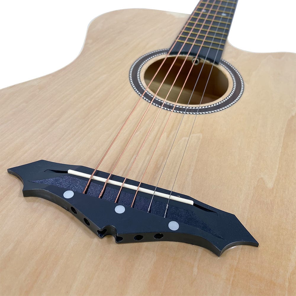 henrix acoustic guitars henrix 38c 38 inch cutaway acoustic guitar with dual action truss rod, gigbag, picks, string set, strap, cloth & ebook