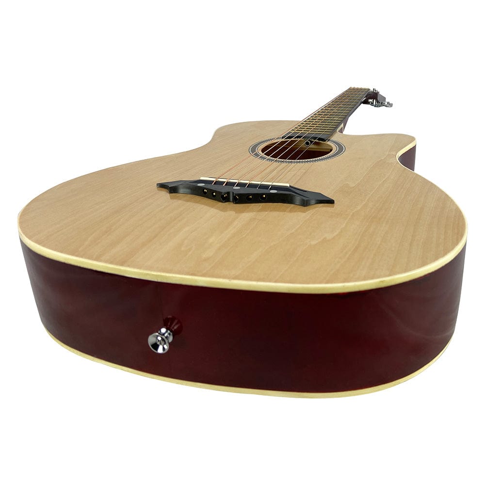 henrix acoustic guitars henrix 38c 38 inch cutaway acoustic guitar with dual action truss rod, gigbag, picks, string set, strap, cloth & ebook #model_pro,color_natural,orientation_right-handed