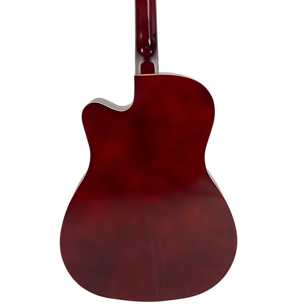 henrix acoustic guitars henrix 38c 38 inch cutaway acoustic guitar with dual action truss rod, gigbag, picks, string set, strap, cloth & ebook